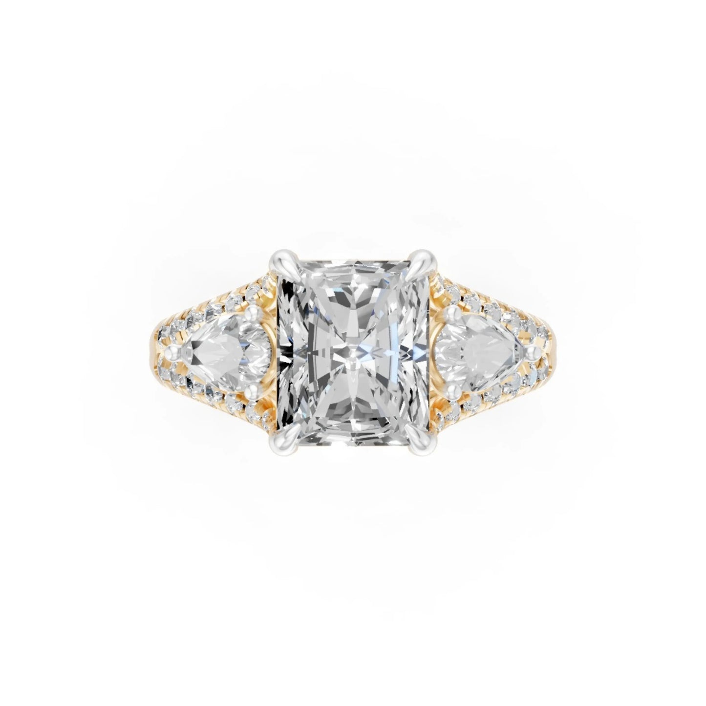 TriadGrace Princess & Pear Ring Yellow Gold