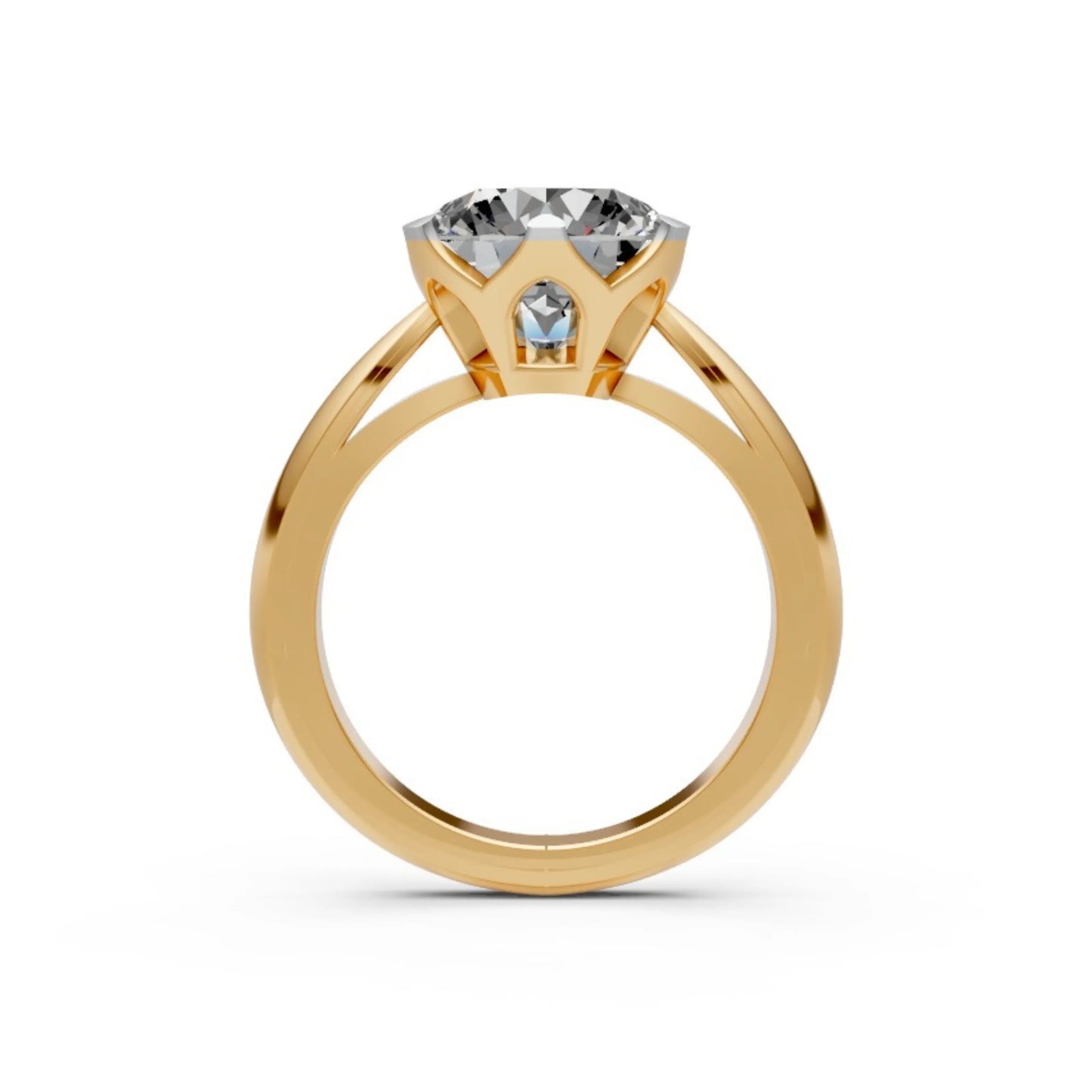 Sculpted Shine Solitaire Ring Yellow Gold