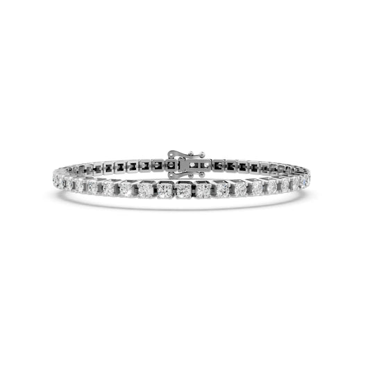 Elegant Round Diamond Tennis Bracelet White Gold