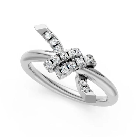 TwistGlow Diamond Crossover Ring White Gold