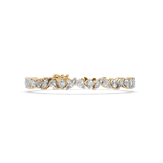 Pear, Marquise & Round Diamond Bracelet Yellow Gold