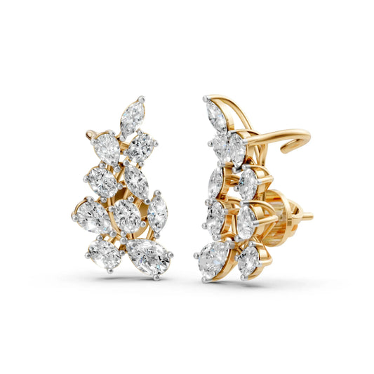 Pear-Marquise Cluster Earrings
