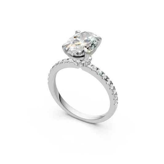 EternaSpark PavΓ© Solitaire Ring White Gold