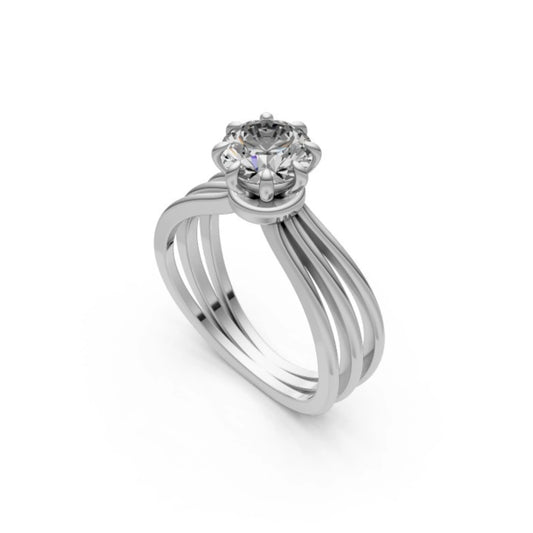 SplitShine Solitaire Ring White Gold