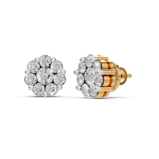Round Diamond Earrings β Studs, Hoops & Florals Yellow Gold