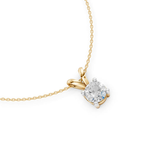 Solitaire Round Pendant Yellow Gold