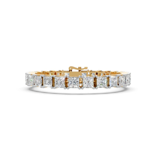Princess-Cut Diamond Bracelet Yellow Gold