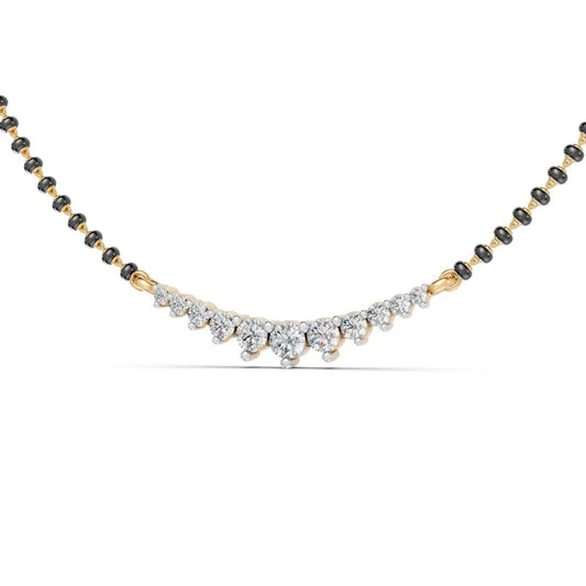 Elegant Lab-Grown Diamond Mangalsutra with Classic Round Settings Yellow Gold
