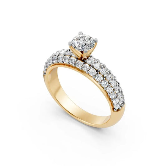 Triluxe Sparkle Solitaire Ring Yellow Gold