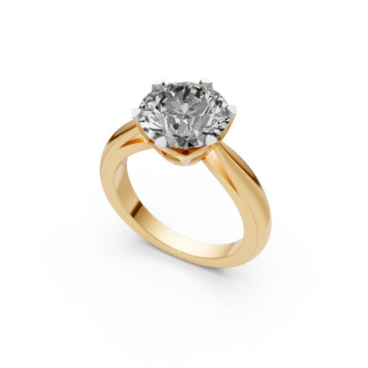 Sculpted Shine Solitaire Ring Yellow Gold