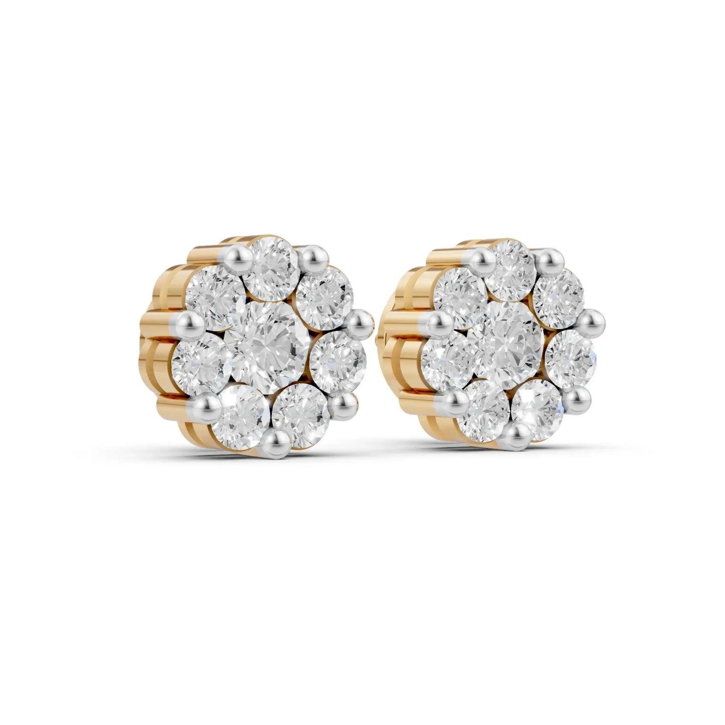 Round Diamond Earrings – Studs, Hoops & Florals Yellow Gold
