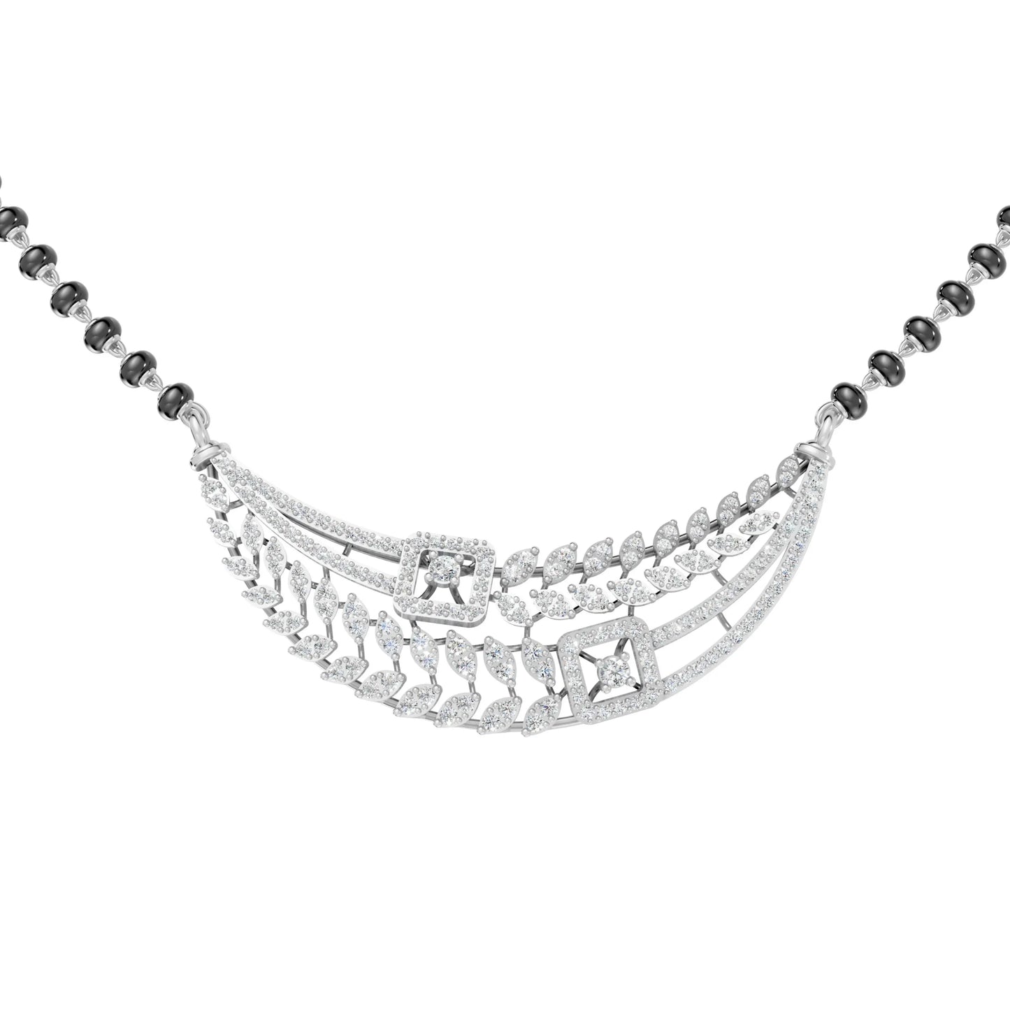 Graceful Leaf Mangalsutra White Gold