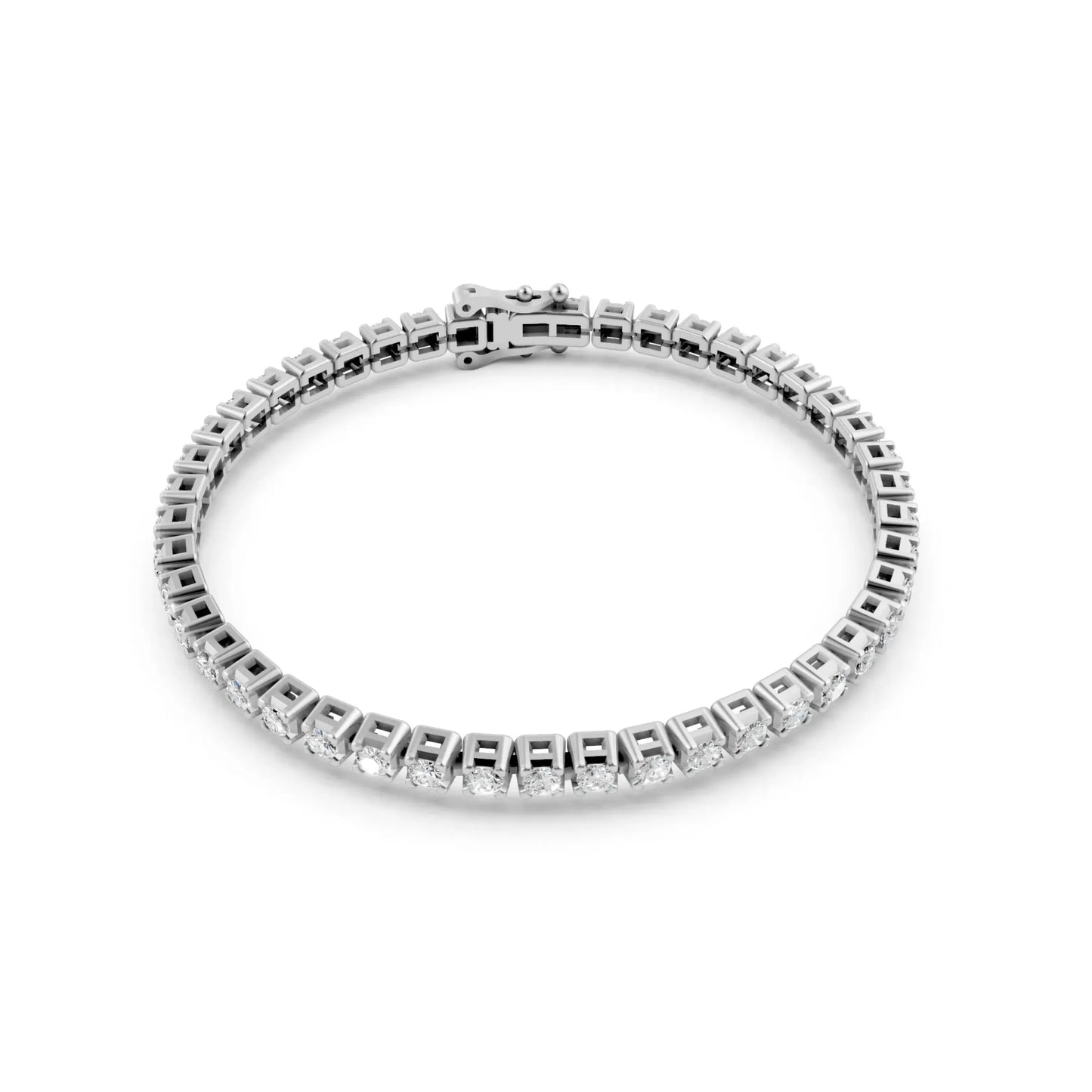 Elegant Round Diamond Tennis Bracelet White Gold