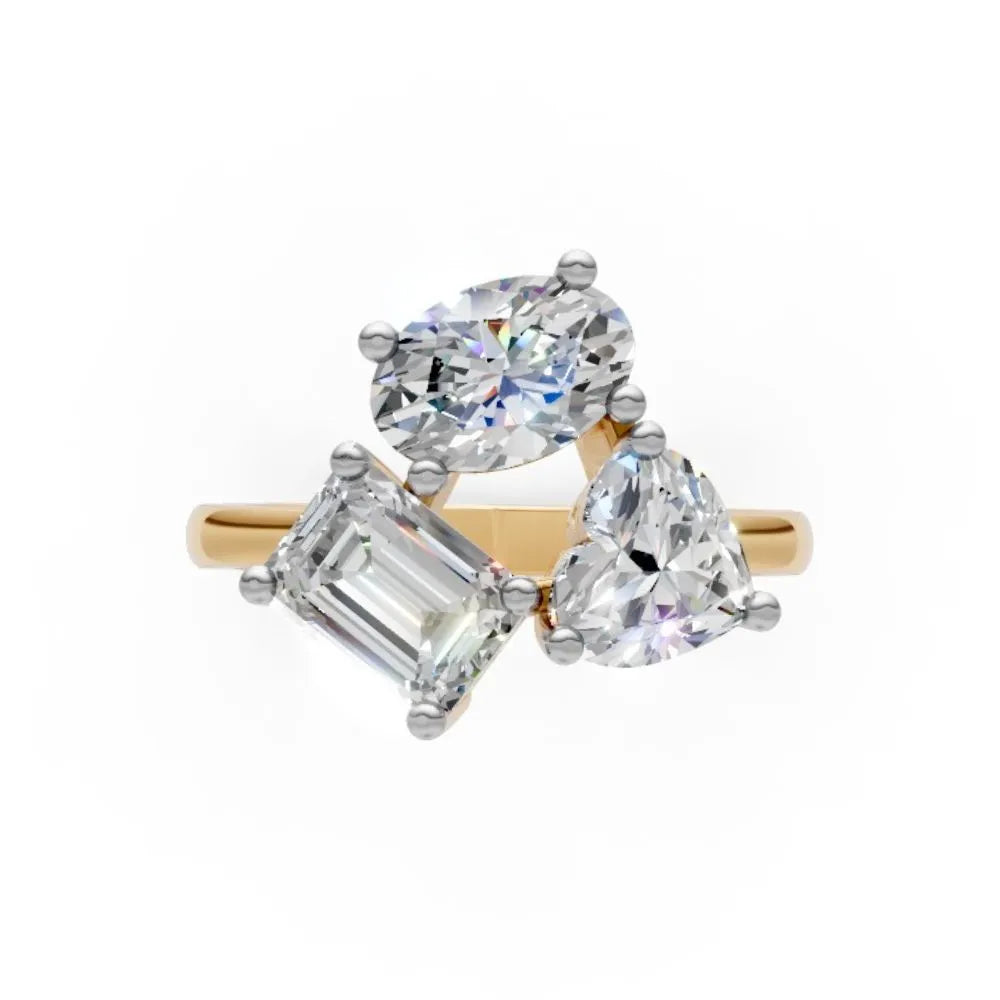 TriadBrilliance Mixed-Cut Ring Yellow Gold