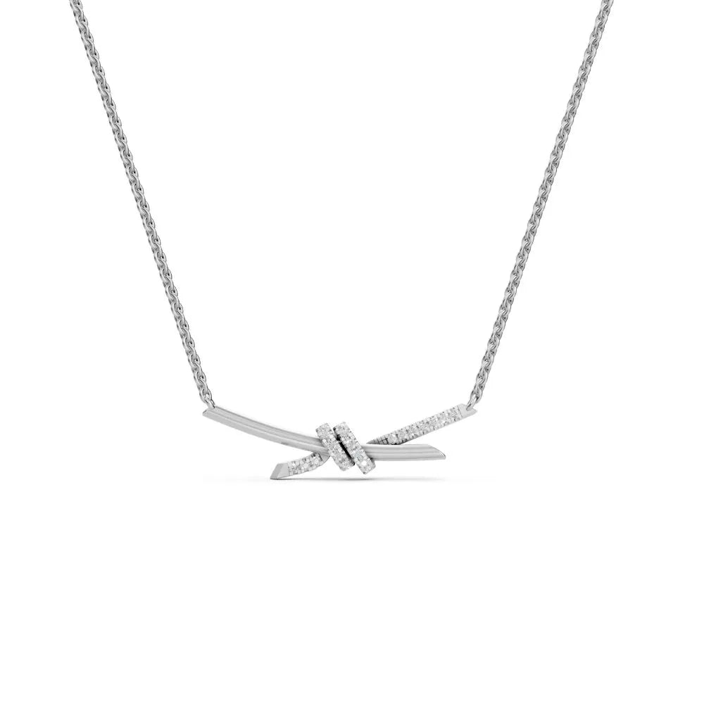 Diamond Knot Necklace White Gold