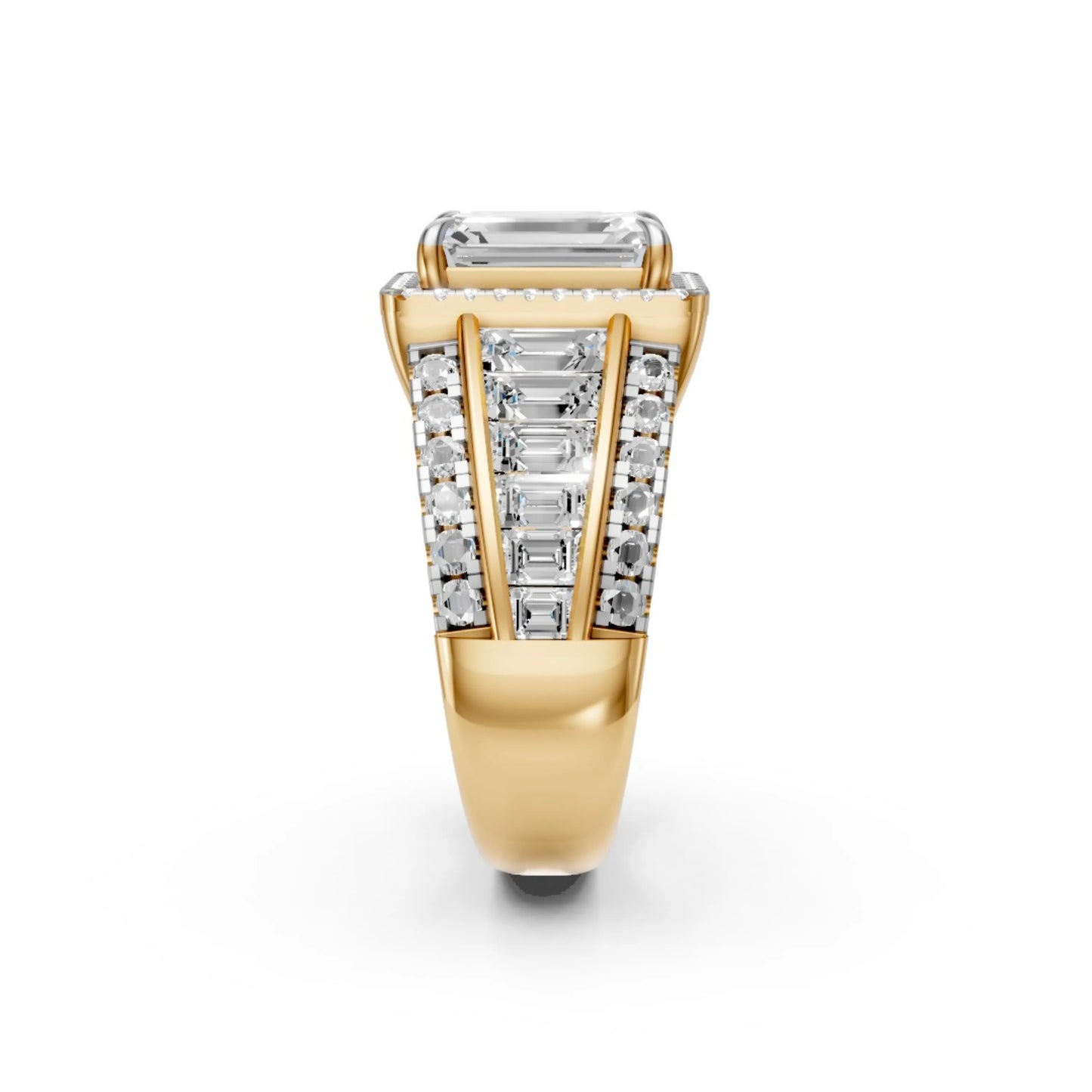 Emerald Baguette Ring Yellow Gold