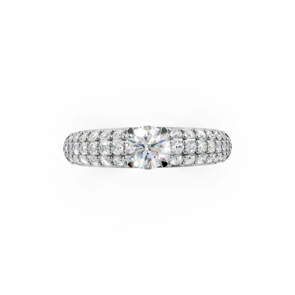 Triluxe Sparkle Solitaire Ring White Gold