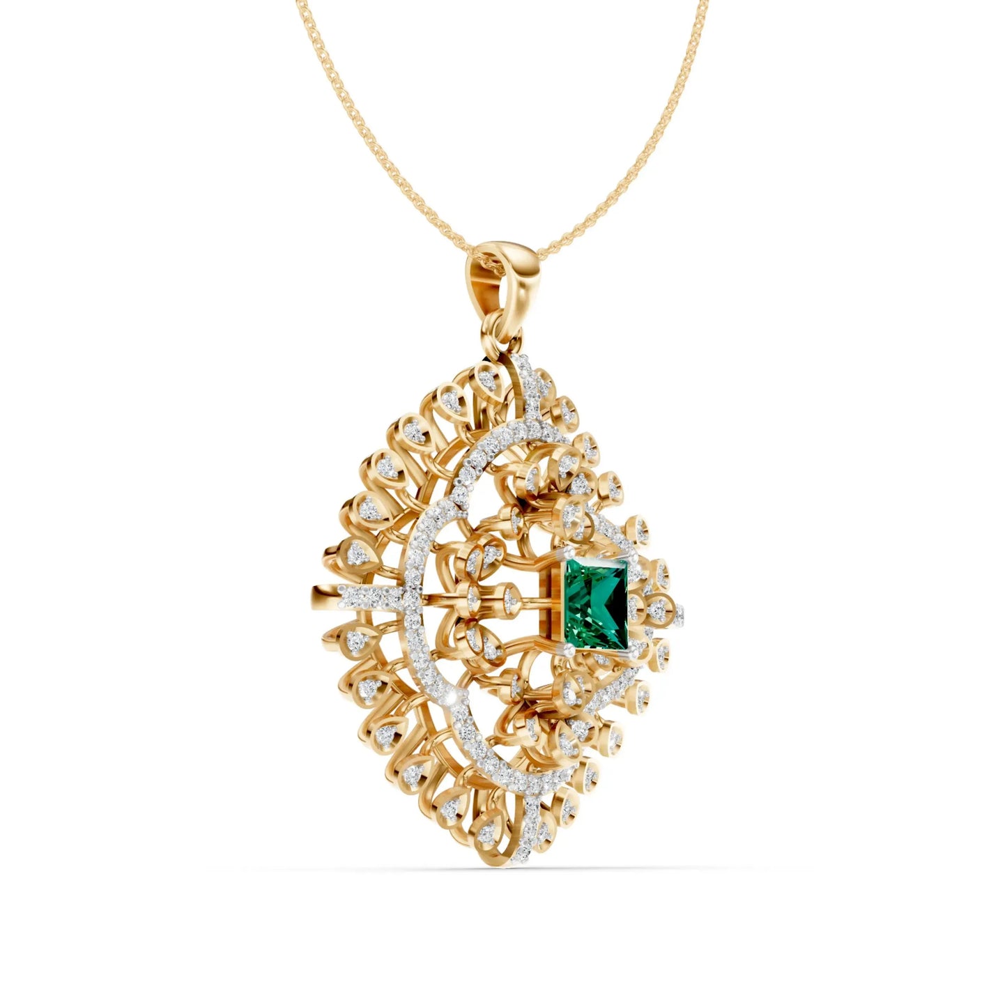 Heritage Emerald Pendant Yellow Gold