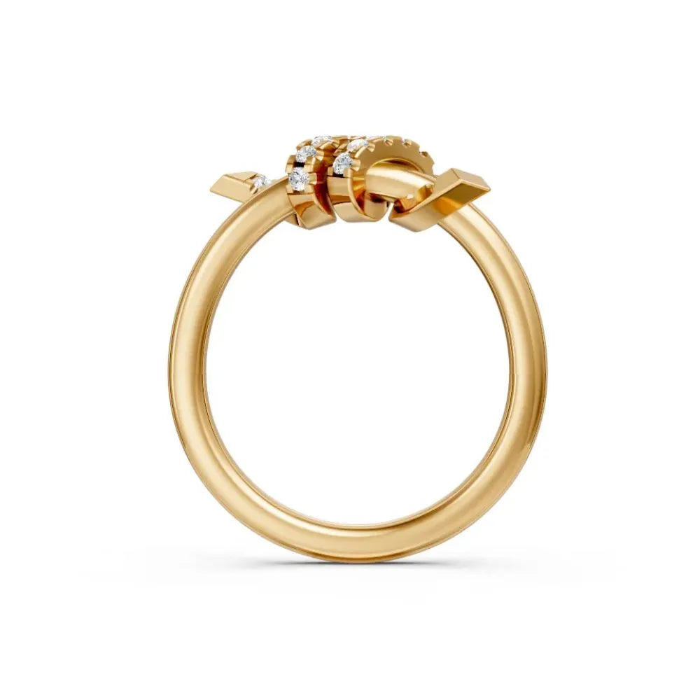 TwistGlow Diamond Crossover Ring Yellow Gold