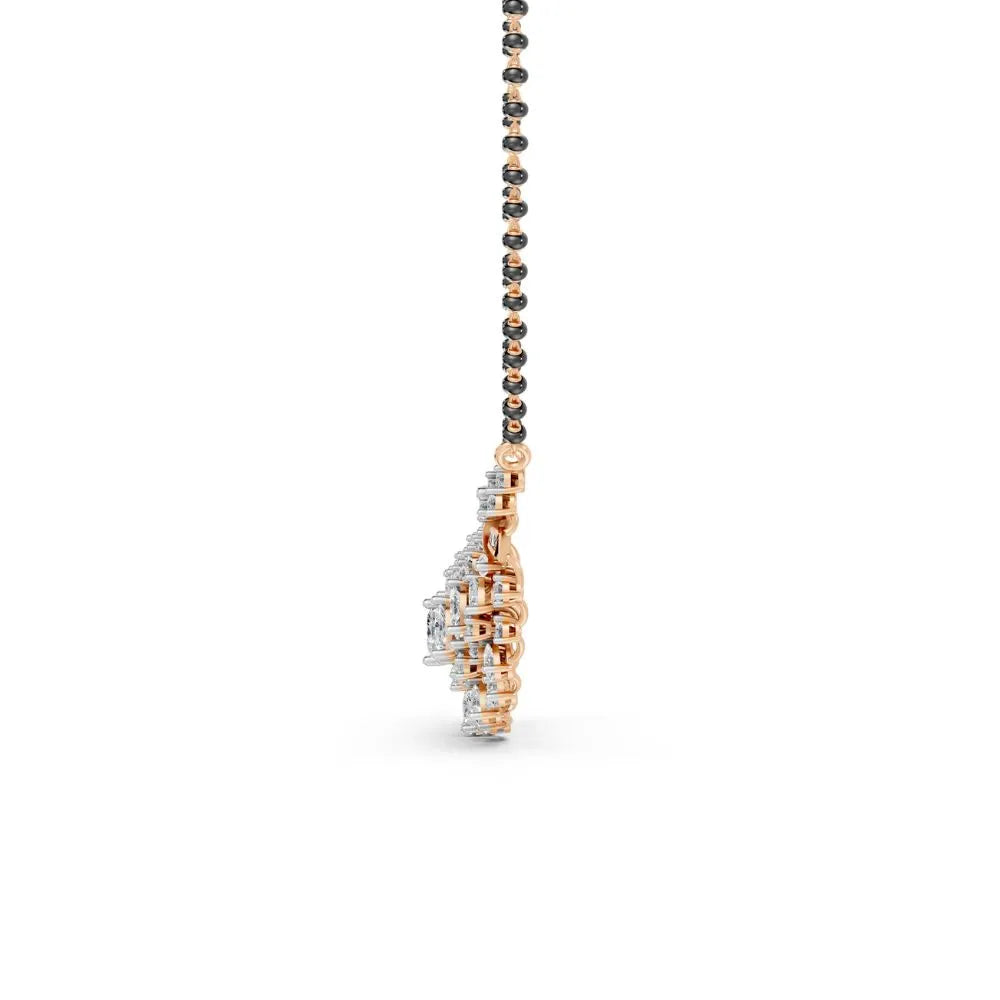 Statement Diamond Mangalsutra with Marquise & Round Accents Rose Gold