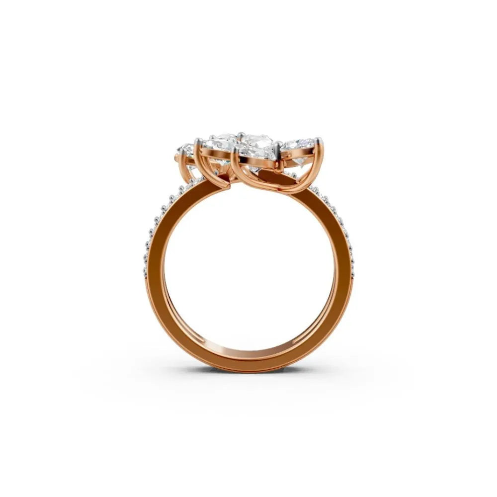 BlossomGlow Marquise Diamond Ring Rose Gold