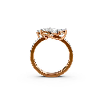 BlossomGlow Marquise Diamond Ring Rose Gold