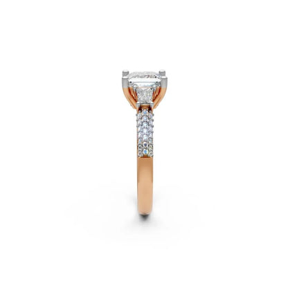 RegalEdge Princess Cut Ring Rose Gold
