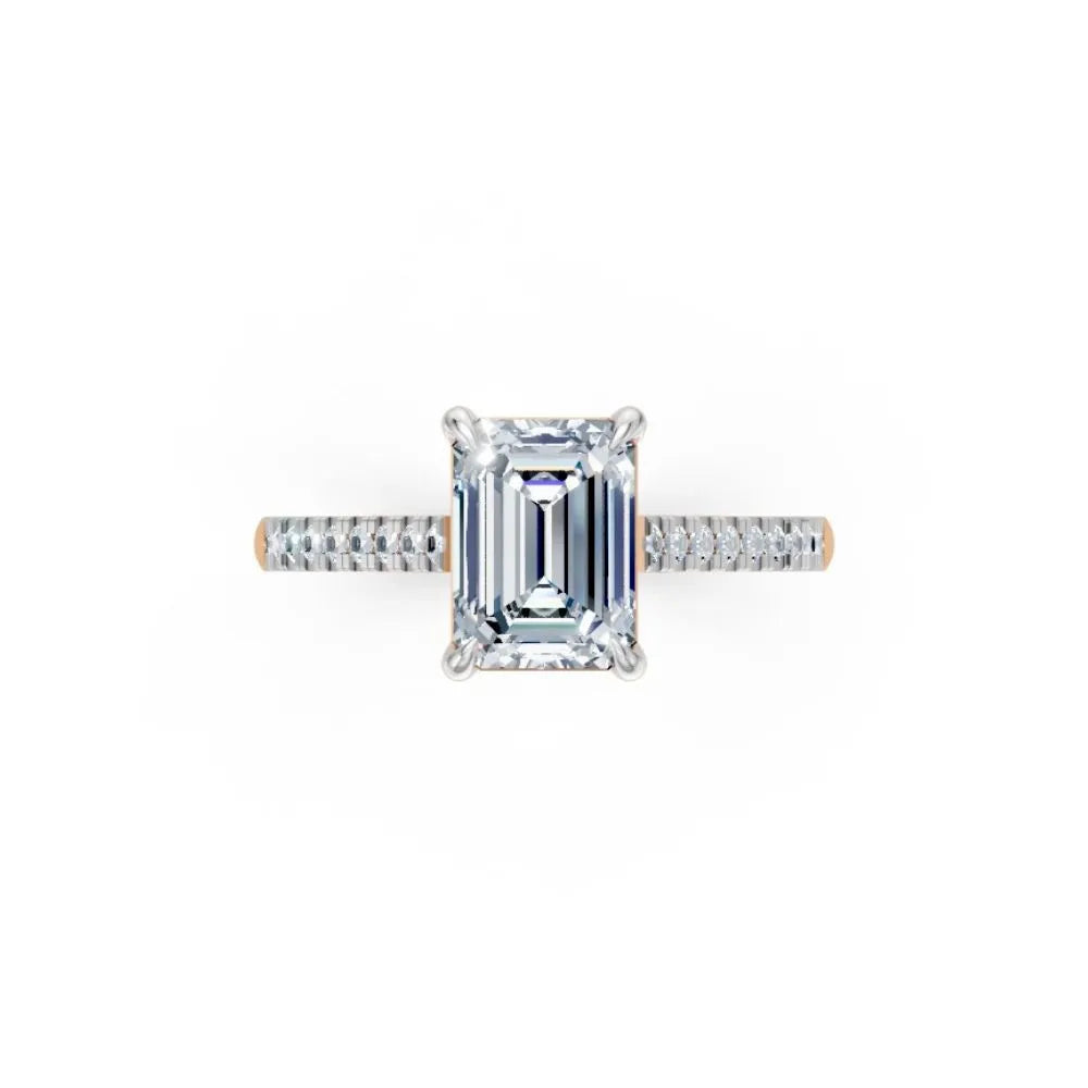 SleekGlam Emerald Solitaire Ring Rose Gold