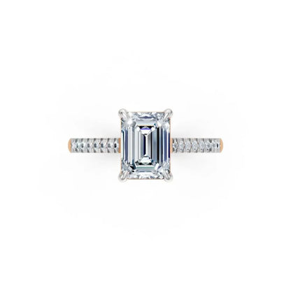 SleekGlam Emerald Solitaire Ring Rose Gold