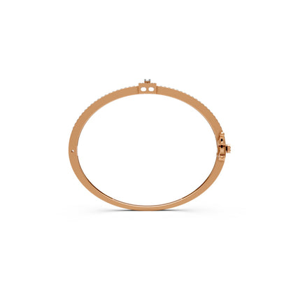 Classic Diamond Halo Bangle Rose Gold