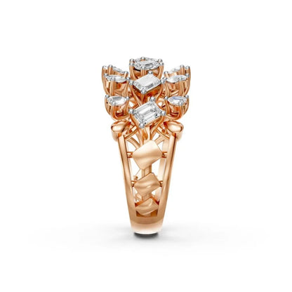 BloomAura Floral Diamond Ring Rose Gold
