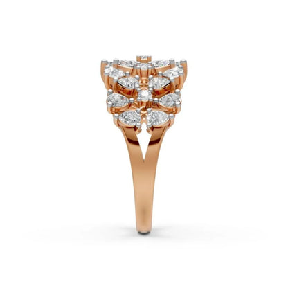 RoseBloom Floral Cluster Ring Rose Gold