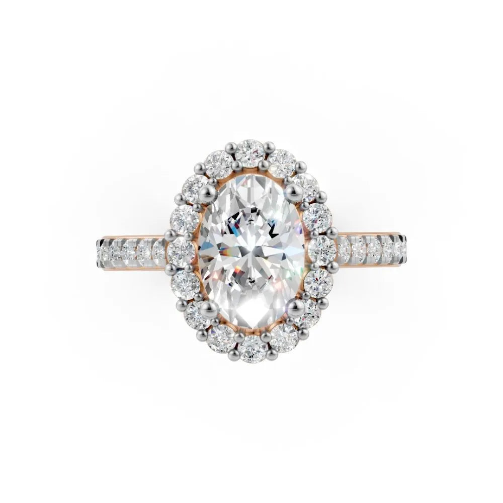 HaloGrace Oval Diamond Ring Rose Gold
