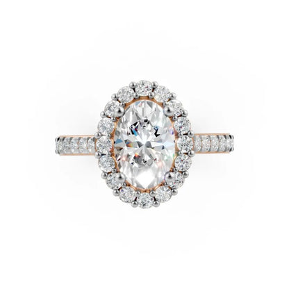 HaloGrace Oval Diamond Ring Rose Gold