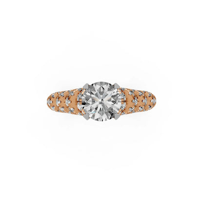 LuxeCrown Multi-Band Solitaire Ring Rose Gold 
