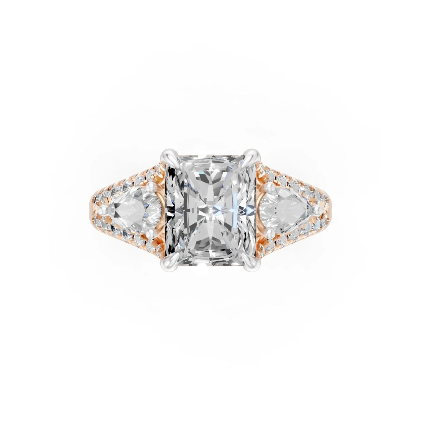 TriadGrace Princess & Pear Ring Rose Gold