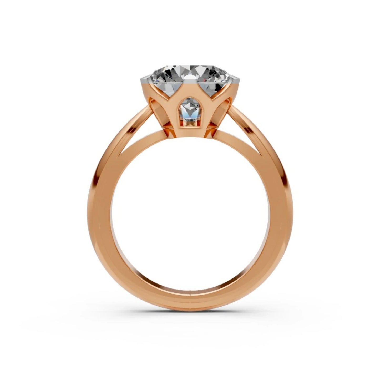 Sculpted Shine Solitaire Ring Rose Gold