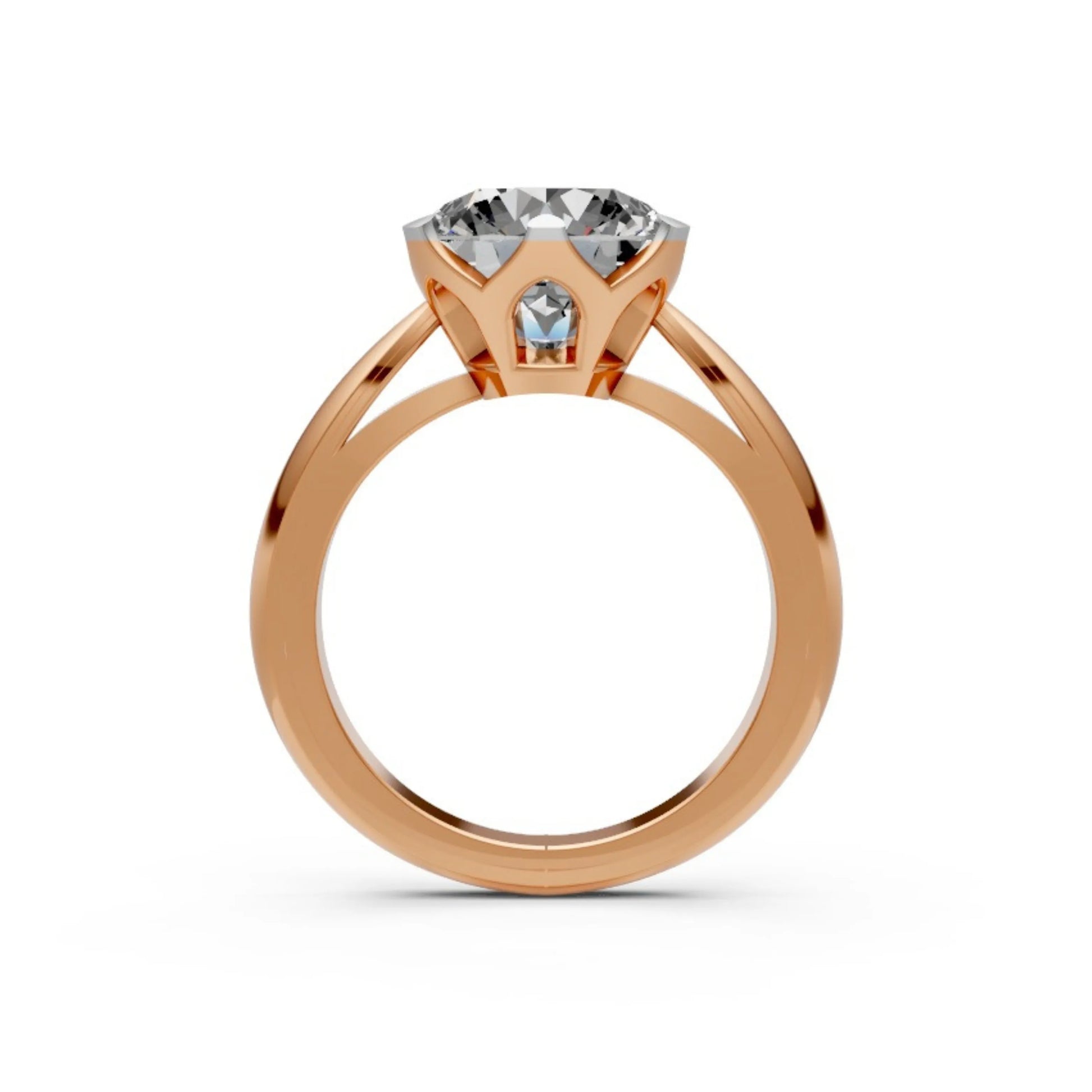 Sculpted Shine Solitaire Ring Rose Gold