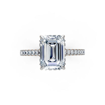 EternaLine Pavé Emerald Ring Rose Gold