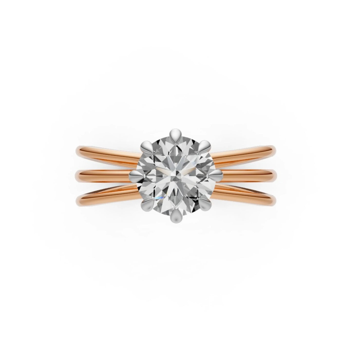 SplitShine Solitaire Ring Rose Gold