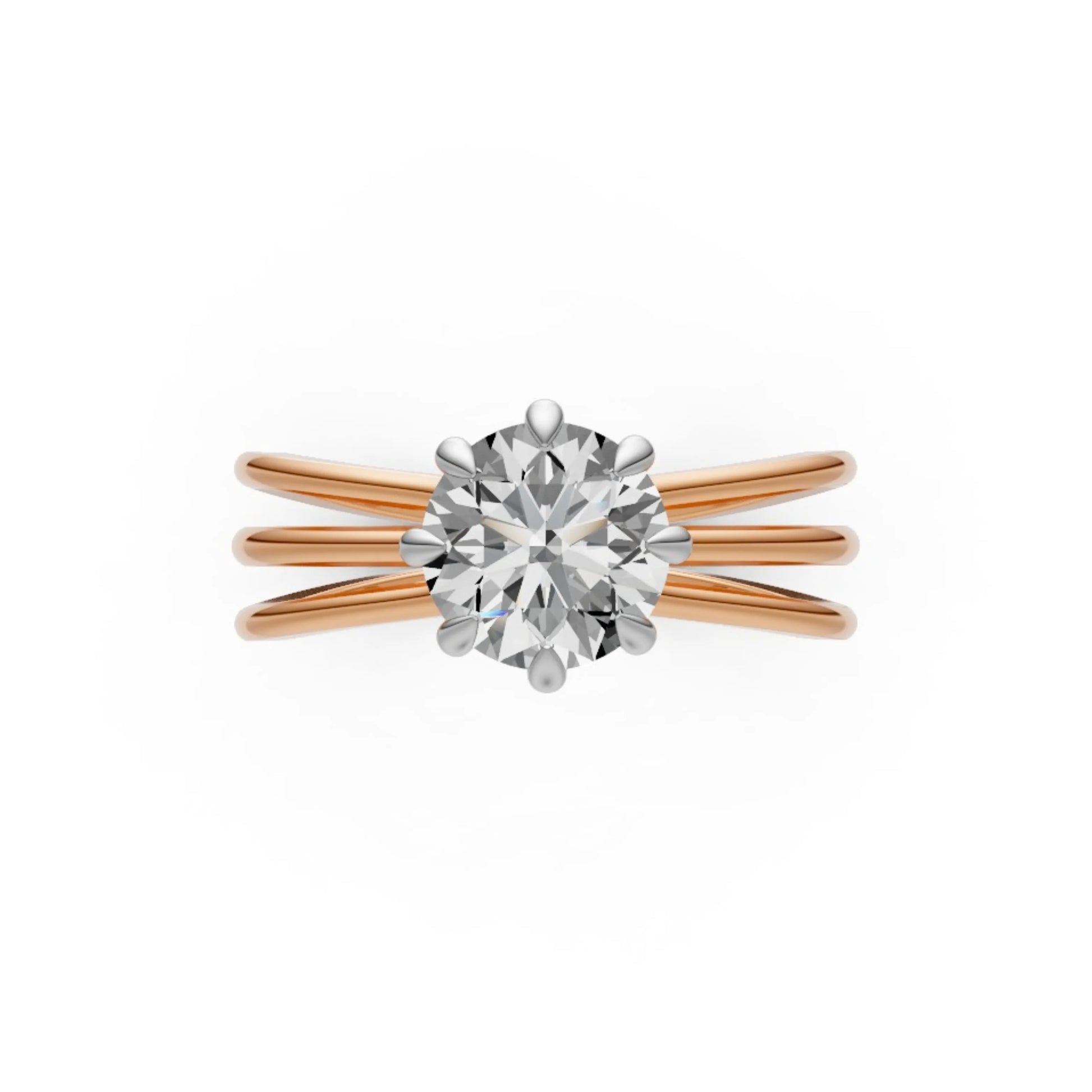 SplitShine Solitaire Ring Rose Gold
