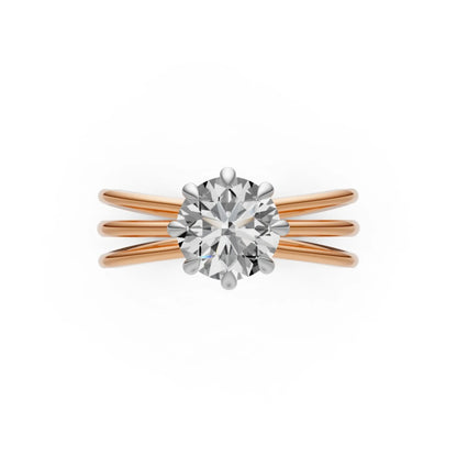 SplitShine Solitaire Ring Rose Gold