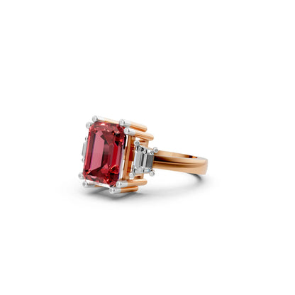 CrimsonFlare Ruby & Diamond Ring Rose Gold