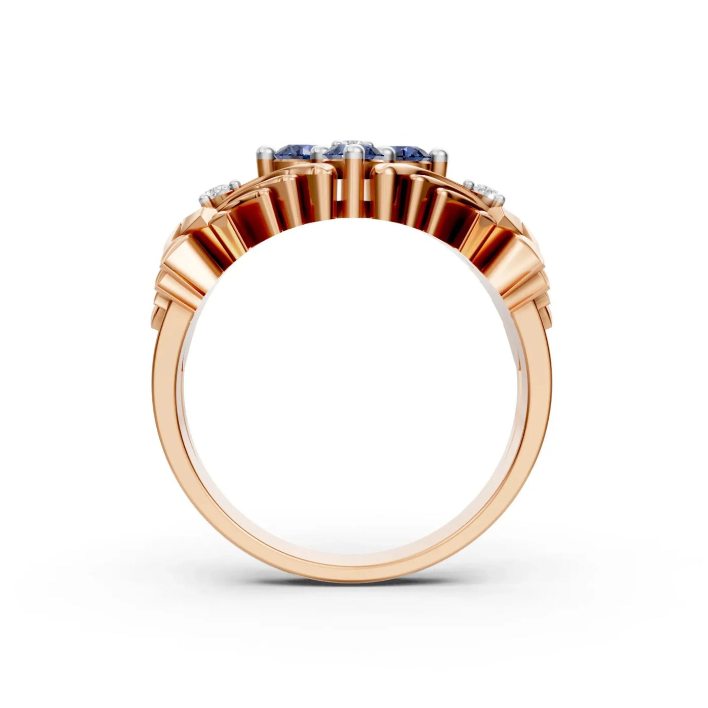 TanzanLeaf Diamond Ring Rose Gold