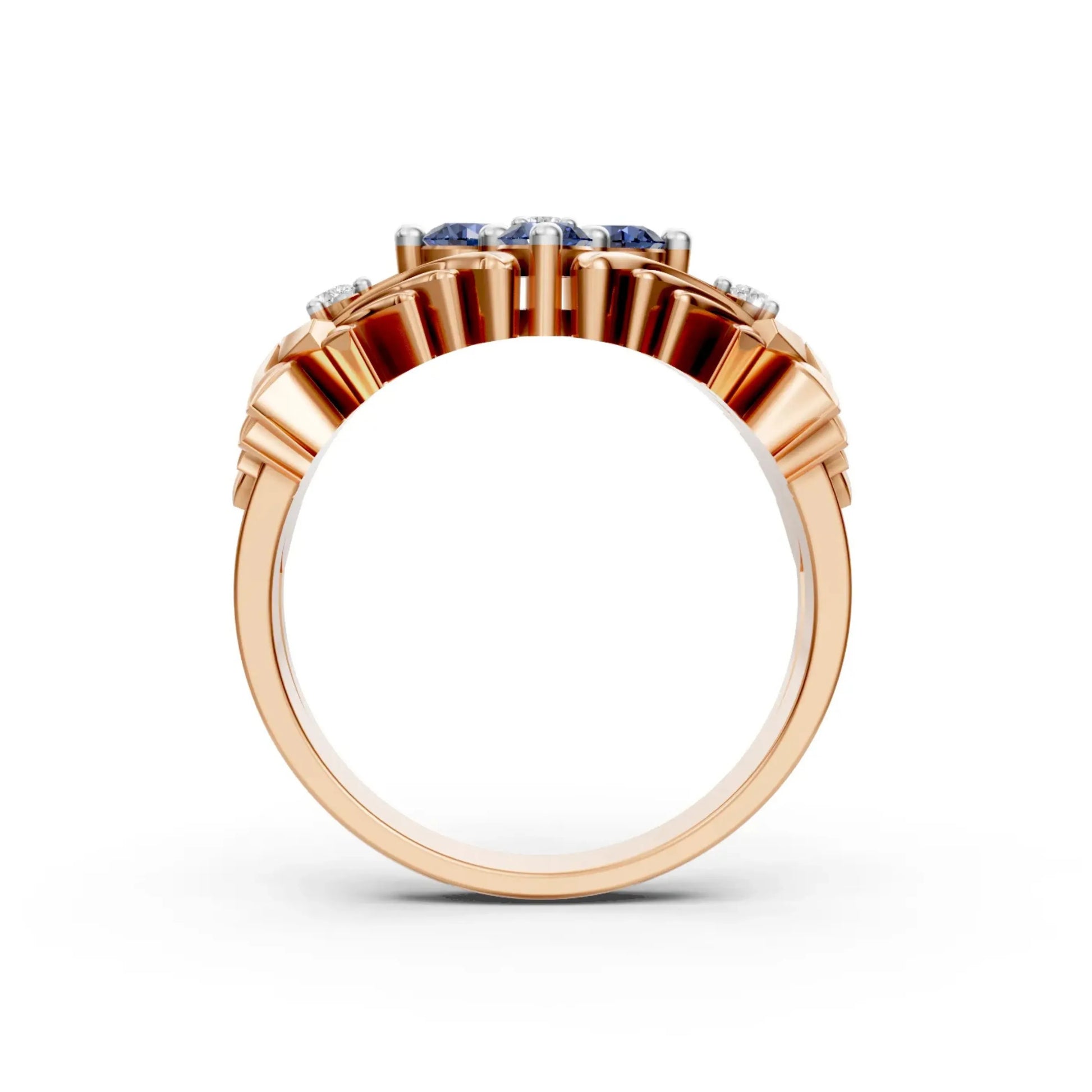 TanzanLeaf Diamond Ring Rose Gold
