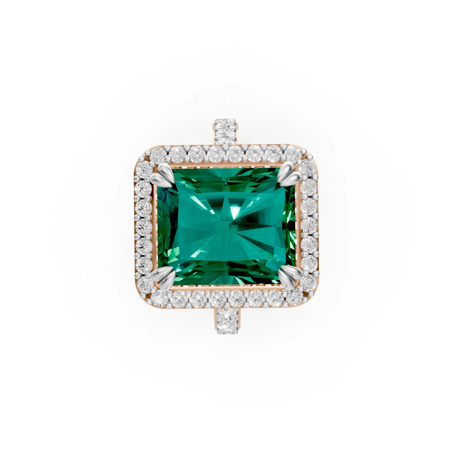 Cushion Halo Statement Ring Rose Gold