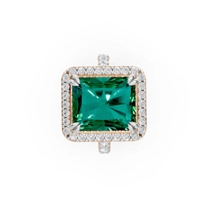 Cushion Halo Statement Ring Rose Gold