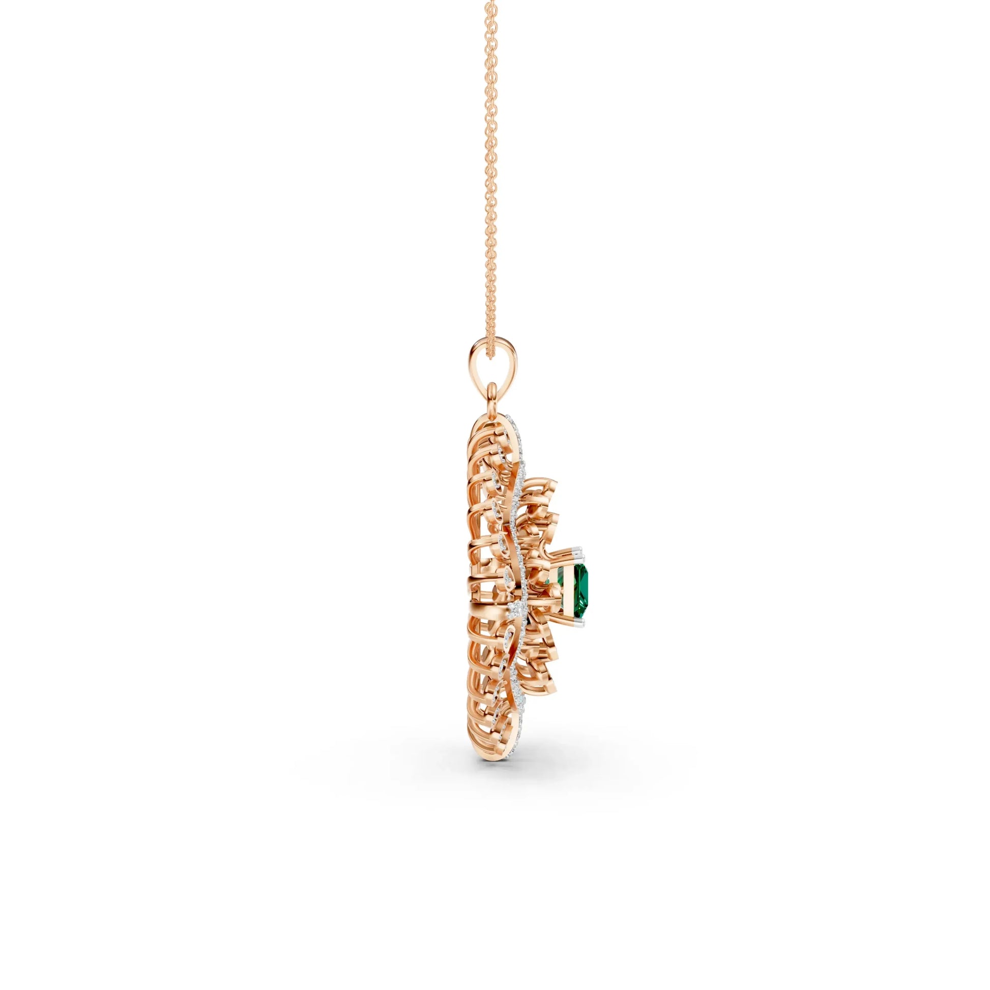 Heritage Emerald Pendant Rose Gold