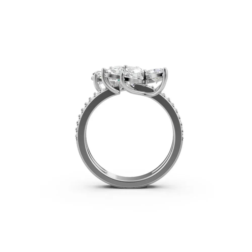 BlossomGlow Marquise Diamond Ring White Gold