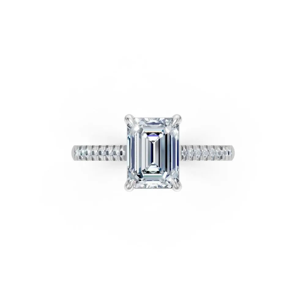 SleekGlam Emerald Solitaire Ring White Gold